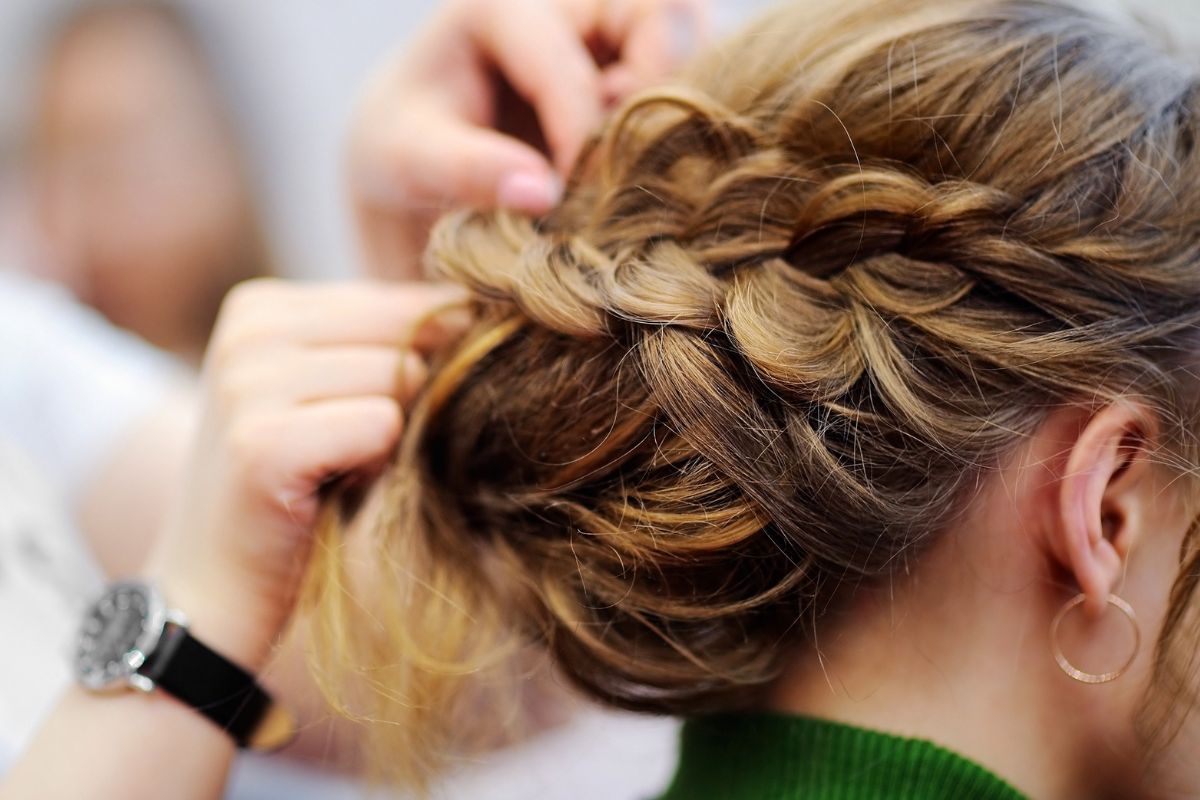 Bride with voluminous wedding hair styled with extensions at GLAM of Scottsdale